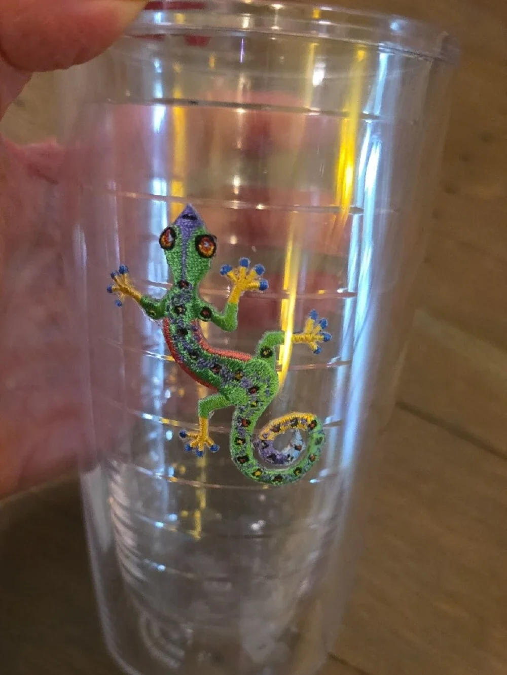 tervis Set Of 2- 16oz Clear Transparent Tumbler w/ Anchor & Gecko Embossed Logo